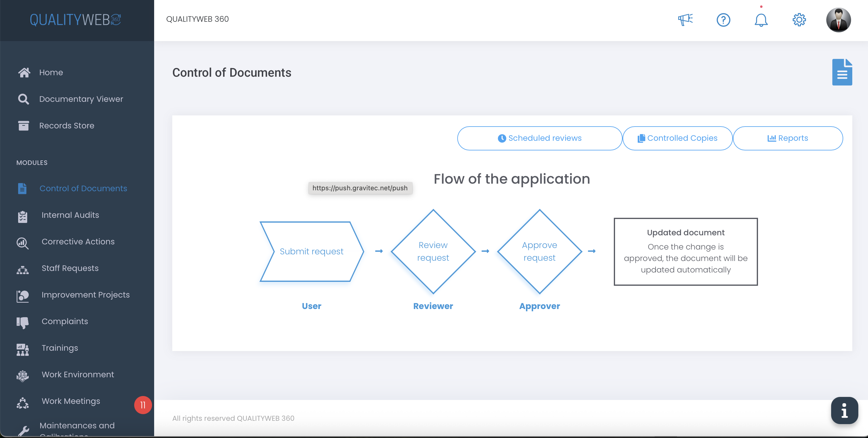 screenshot of QUALITYWEB 360